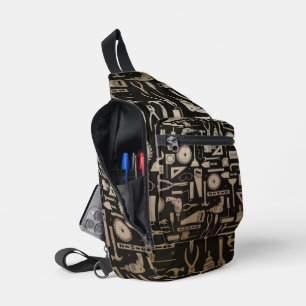 Zwart-witwerkshop en Gold-tools Sling Bag