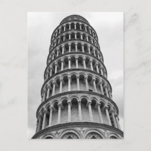 Zwart-witwertoren van Pisa Italië Briefkaart