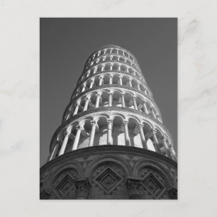 Zwart-witwertoren van Pisa Italië Briefkaart