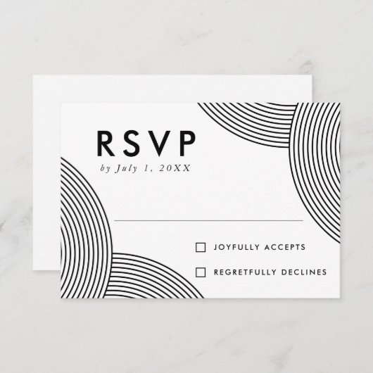 Zwart-witwervelweduwschap RSVP Kaartje (Voorkant / Achterkant)