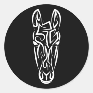 Zwart-witworstpaard Ronde Sticker