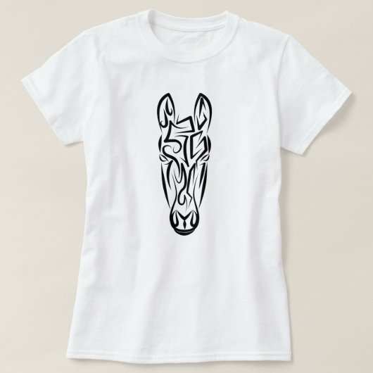 Zwart-witworstpaard T-shirt (Design voorkant)