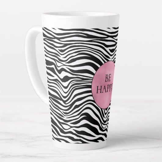 Zwart-witzebra afdrukken latte mok (Linkerhoek)