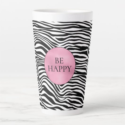 Zwart-witzebra afdrukken latte mok (Voorkant)