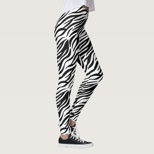 Zwart-witzebra afdrukken leggings (Rechts)