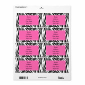 Zwart-witzebra afdrukken met hot-roze etiket (Full Sheet)