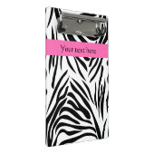 Zwart-witzebra afdrukken met hot-roze mini klembord (Schuin)