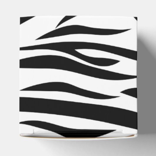 Zwart-witzebra afdrukken met warmroze verjaardag bedankdoosjes (Bovenkant)