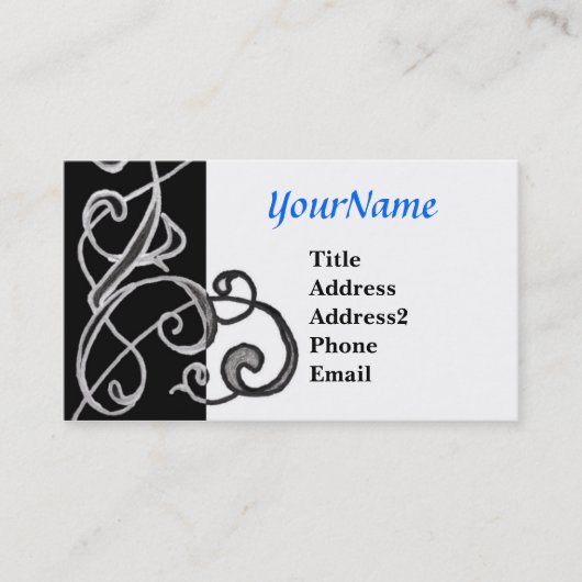 Zwart-witzwijn Visitekaartje (Voorkant)