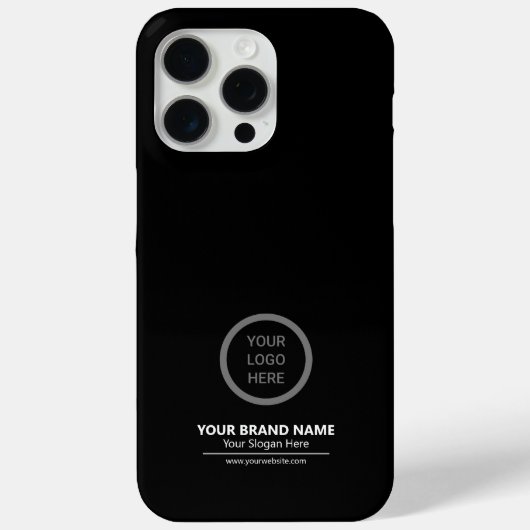 Zwart Zakelijk Branding Modern Eenvoudig Promotion Case-Mate iPhone Case (Achterkant)