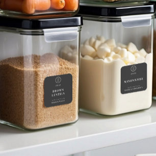 Zwart Zakelijk Logo Keuken Pantry Voedsel Opslag Sticker