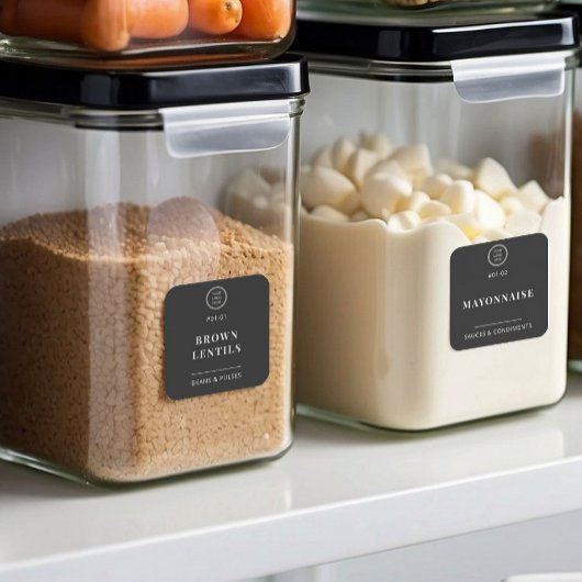 Zwart Zakelijk Logo Keuken Pantry Voedsel Opslag Sticker
