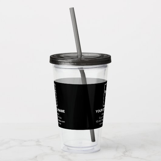 Zwart Zakelijk Merk op Acryl Tumbler Acryl Drinkbeker (Links)