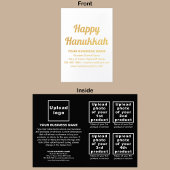 Zwart Zakelijk Merk op Chanoeka Folie Kaart