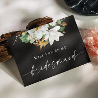 Zwart Zal jij mijn bruidsmeisje zijn | Witte bloem