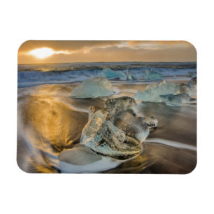 Zwart Zand Strand Jokulsarlon Zuid-IJsland Magneet