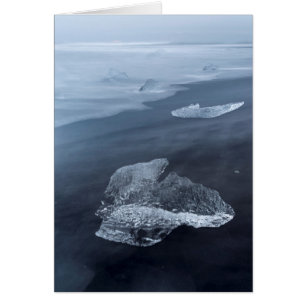 Zwart zandstrand en ijs, IJsland