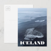 Zwart zandstrand en ijs, IJsland Briefkaart (Voorkant / Achterkant)