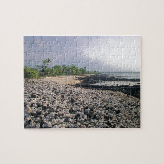 Zwart zandstrand in Hawaï Legpuzzel (Horizontaal)