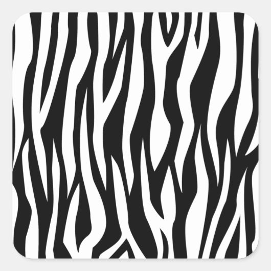 Zwart Zebra afdrukken Vierkante Sticker (Voorkant)