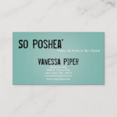 Zwart Zebra Blauw Interieur Visitekaartje (Achterkant)