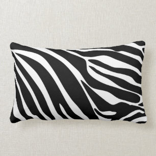 Zwart Zebra Print Patroon Kussen