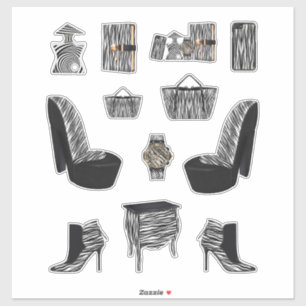 Zwart Zebra Print Vrouwen Hoge Mode Decals Sticker