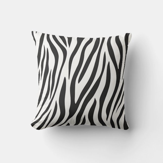 Zwart zebrapatroon kussen (Voorkant)