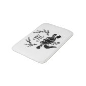 Zwart Zee schildpad Silhouette Side Uitzicht Badmat (Gekanteld)