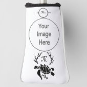 Zwart Zee schildpad Silhouette Side Uitzicht Golfheadcover (Draai 90)