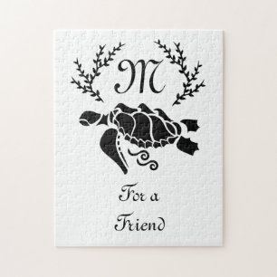 Zwart Zee schildpad Silhouette Side Uitzicht Legpuzzel