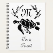 Zwart Zee schildpad Silhouette Side Uitzicht Planner (Voorkant)