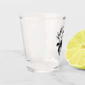 Zwart Zee schildpad Silhouette Side Uitzicht Shot Glas (Links)