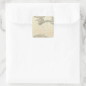 Zwart Zee Vierkante Sticker (Tas)