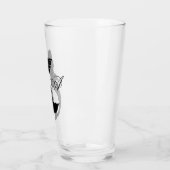 Zwart Zeemeermin Silhouet & Monogram Script Glas (Links)