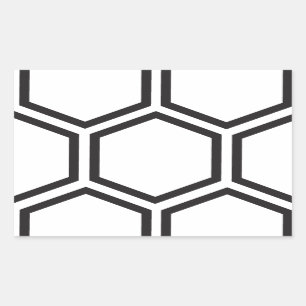 Zwart zeshoek patroon. rechthoekige sticker