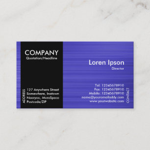 Zwart zijband - Blauw geborsteld uiteinde Visitekaartje