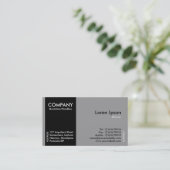 Zwart zijband - grijs visitekaartje (Staand voorkant)