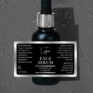Zwart Zilver 1 OZ 30ml Cosmetische Fles Waterdicht Labels