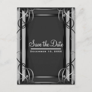 Zwart & Zilver Bedrijfs Save the Date Aankondigingskaart