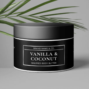 Zwart & Zilver Body Butter Jar Cosmetica Label Waterfles Etiket