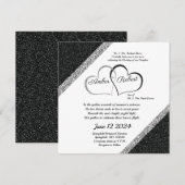 Zwart & Zilver Bruiloft opslaan van de datum w / H Save The Date (Voorkant / Achterkant)