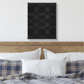 Zwart-zilver, cool, elegant, eenvoudig modern patr canvas afdruk (Insitu (Slaapkamer))