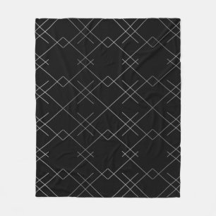 Zwart-zilver, cool, elegant, eenvoudig modern patr fleece deken
