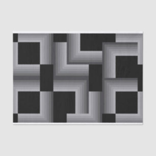 Zwart, zilver, cool, unieke, trendy vierkante vorm tissuepapier