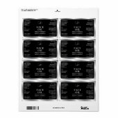 Zwart & Zilver Cosmetische Skincare Bottle Label (Full Sheet)