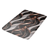 Zwart, Zilver en Koper Abstract 3D-effect Badmat (Gekanteld)