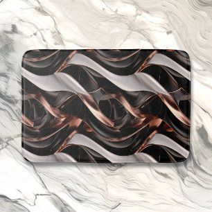 Zwart, Zilver en Koper Abstract 3D-effect Badmat