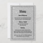 Zwart zilver glitter dierenprint Bruiloft Menu Kaart (Achterkant)