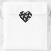 Zwart Zilver Glitter letter K Hart Sticker (Tas)